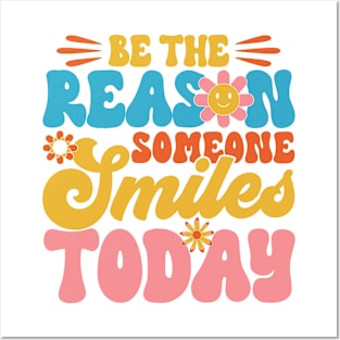 Retro Teacher Be The Reason Someone Smiles Today Teacher Posters and Art